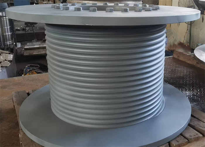 Tower Crane Winch Drum With Lebus Grooving Cable Drum Spooling Wire Rope