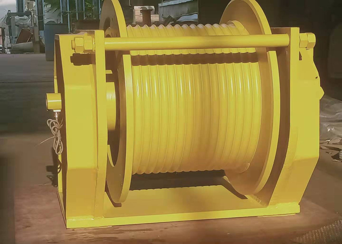 Single Drum 10 Ton Hydraulic Winch , 20000 Lb Hydraulic Winch For Shipyard Port Grooved