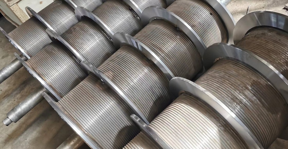 Grooved Double Or More Lebus Drum For Hoist Winch Winding Rope