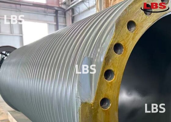 Heavy Duty Q355B Steel LBS Grooved Winch Drum Left Right Hand 80° Lebus Rope Spooling  For Marine Hoist