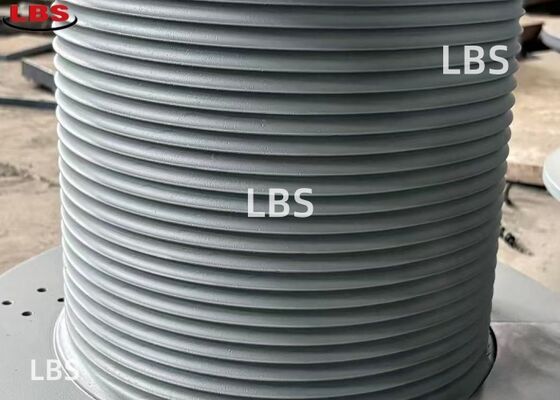 Q355B Alloy Steel Lebus Grooved Winch Drum Outer Diameter 280mm for Marine Hoist & Shipboard Cranes