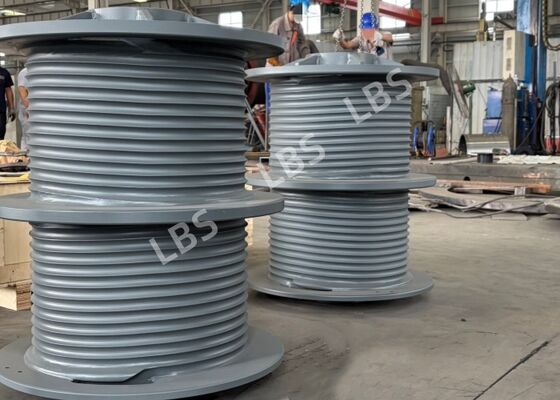 Bolted-on 60° Folded Lebus Grooved Double Drum for 24mm Wire Rope