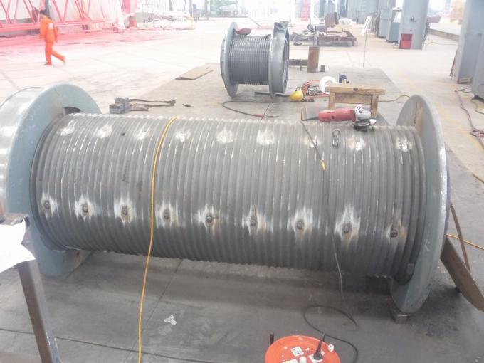900mm Diameter Grooved Winch Drum 200KN Gray Color With Sleeves